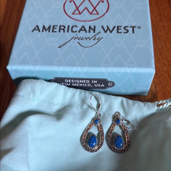 *Brand New* American West Silver and Blue Turquoise Earrings - Picture 2 of 7